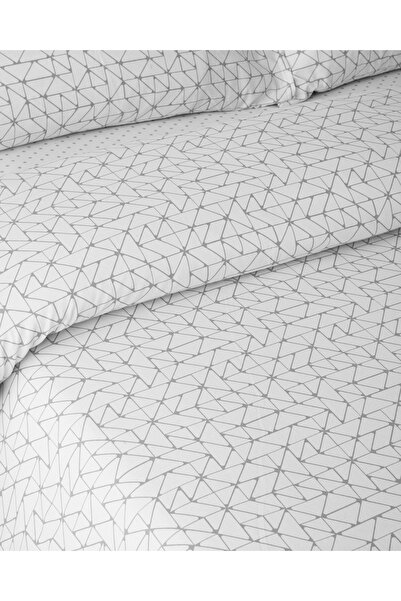 English Home Trio Shape Kolay Ütülenir Çift Kişilik Nevresim Takımı 200x220 cm Gri