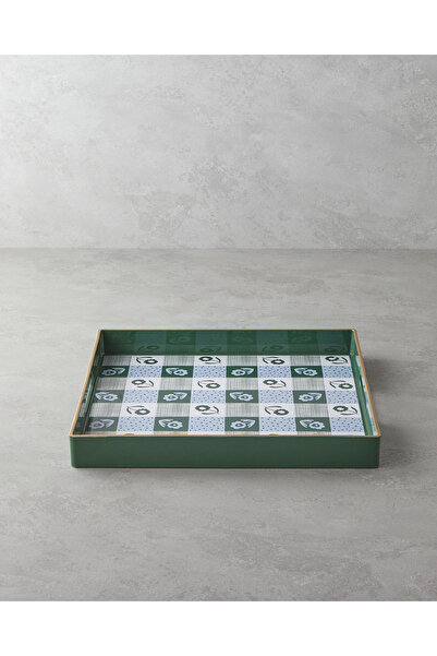 English Home Green Oasis PP Tepsi 35x35 cm Beyaz - Yeşil