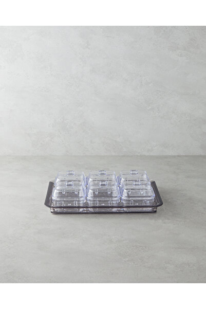 English Home Axel Acrylic 6 Compartment Breakfast 25X35 cm Anthracite