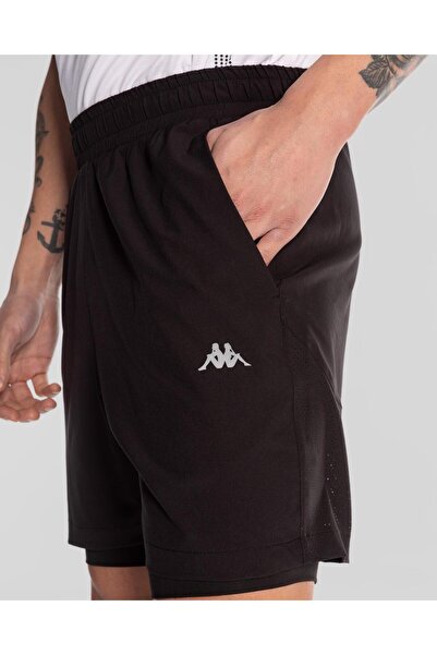 Kappa Edgar Short Erkek Siyah Regular Fit Taytlı Şort