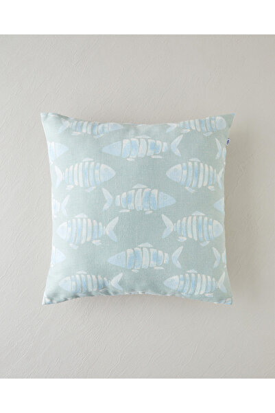 English Home Vintage Marine Dijital Baskı Kırlent Kılıfı 45x45 cm Mavi-yeşil