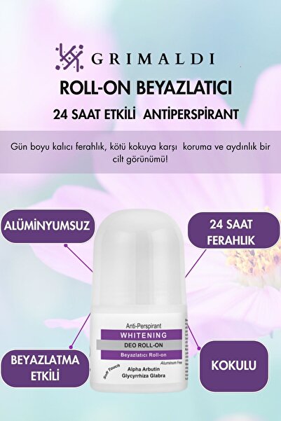 GRİMALDİ -Grimaldi Kadın Roll-On Ter Önleyici Beyazlatıcı – Alüminyumsuz, Kalıcı Ferahlık Grmldm01
