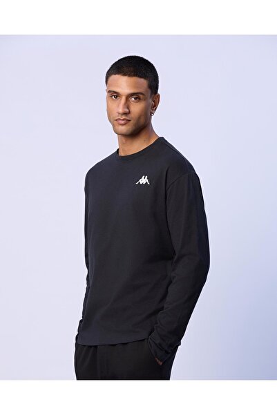 Kappa Axel Erkek Siyah Regular Fit Uzun Kollu Tişört