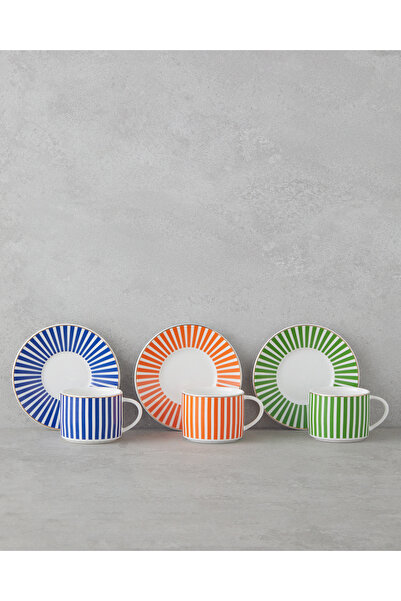 English Home Toffee New Bone China 12 Parça 6 Kişilik Kahve Fincan Takımı 90 ml Renkli