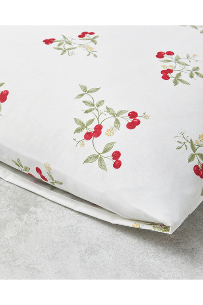 English Home Cherry Blossom Easy-Iron Μαξιλαροθήκη 2 τεμαχίων 50x70 cm Λευκό - Κόκκινο