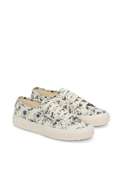 Superga 2750 Sketched Flowers Kadın Bej Sneaker