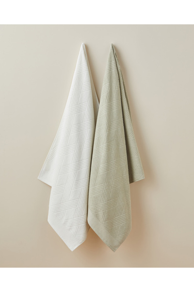 English Home Chic Diamond Cotton Bath Towel 80X150 cm Light Green