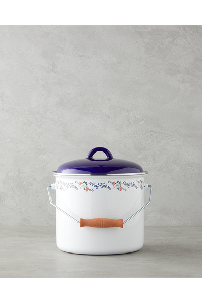 English Home Azure Bloom Emaye Bakraç 20 cm Beyaz