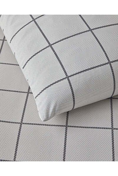 English Home Plaid Wave Easy-Iron Double Duvet Cover Set 200X220 cm Gray