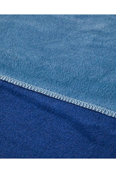 English Home Plain Pamuklu Çift Kişilik Battaniye 200x220 cm Indigo-Mavi