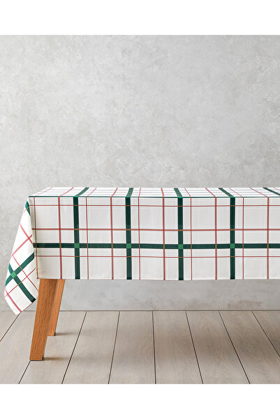 English Home Paisley Polyester Masa Örtüsü 145x200 cm Beyaz - Yeşil