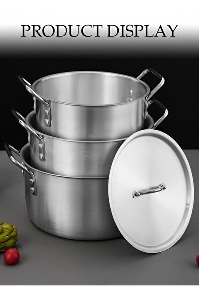 Generic 5-Piece Aluminum Cooking Pot Set With Lid And Handle, Large, Medium And Small, Suitable For Stews, 1