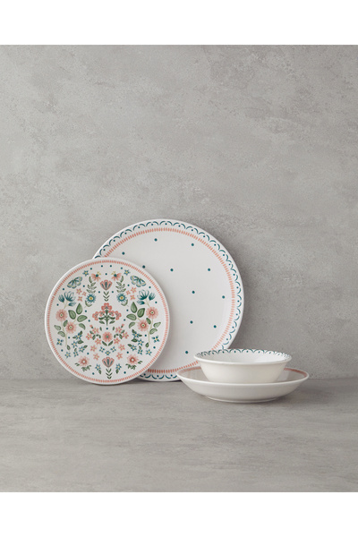 English Home Enola Seramik Yemek Takımı 16 Parça 4 Kişilik Yeşil