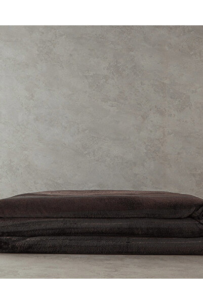 English Home Shiny Çizgili Super Soft Tek Kişilik Battaniye Antrasit