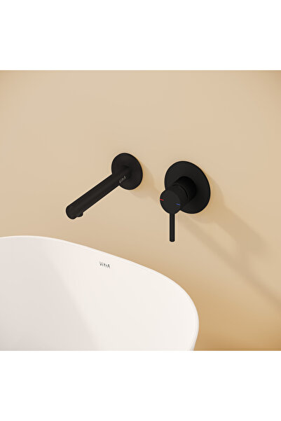 VitrA Origin A4258136Wtc Concealed Basin Mixer (Surface Mounted Assembly-Two Handles), Matte Black