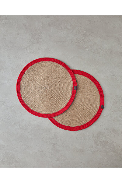 English Home Set de 2 farfurii americane Karlina Jute, roșii