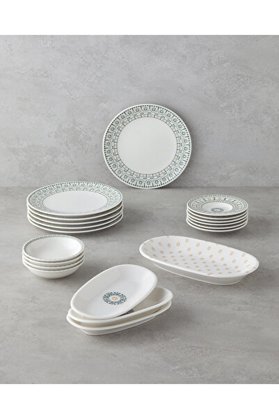 English Home Harmony Porselen Kahvaltı Takımı 18 Parça 6 Kişilik Renkli