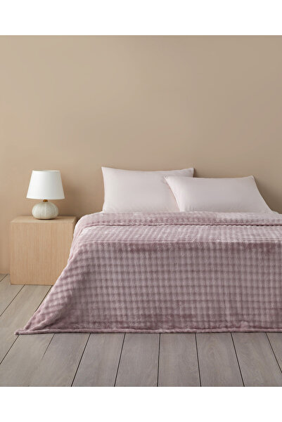 English Home Glance Bubble Supersoft Çift Kişilik Battaniye Gül Kurusu