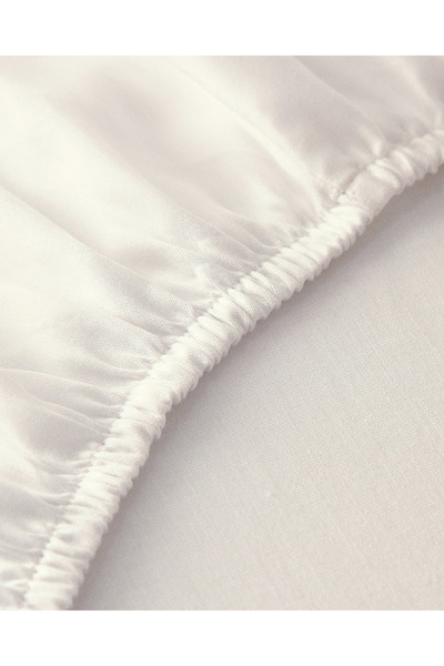 English Home White Micell Cotton Satin - King Size Elastic Sheet