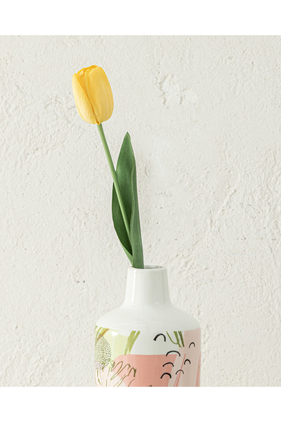 English Home Tulip Garden Tek Dal Yapay Çiçek Sarı