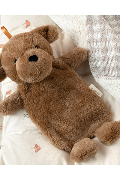 English Home Cute Dogs Pelüş Sıcak Su Torbası Kahverengi