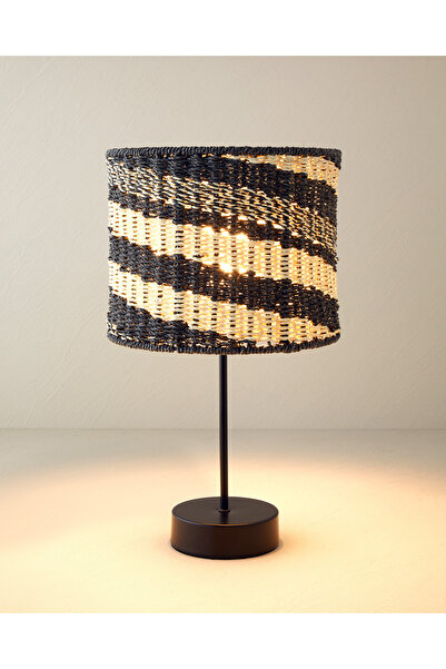English Home Denver Paper Black-Natural Rope Lampshade - 25X20 cm
