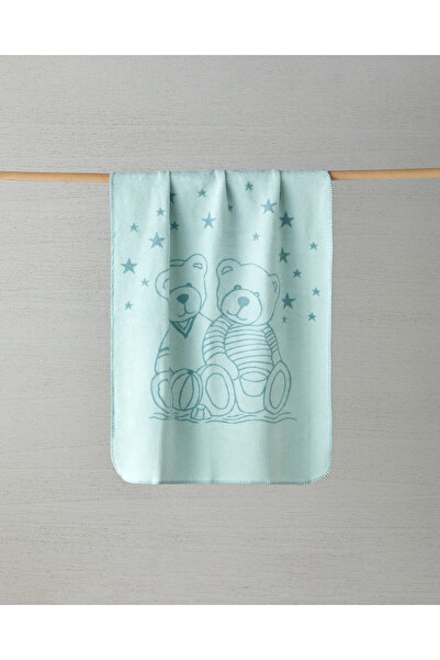 English Home Glowing Bears Pamuklu Bebe Battaniye 100x120 cm Seledon