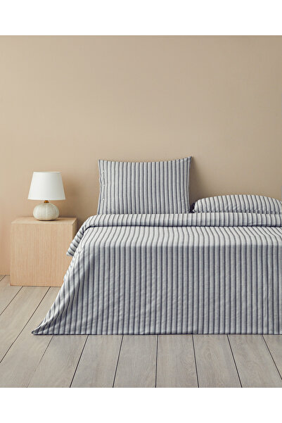 English Home Elite Lines İpliği Boyalı Çift Kişilik Çarşaflı Nevresim Takımı Gri