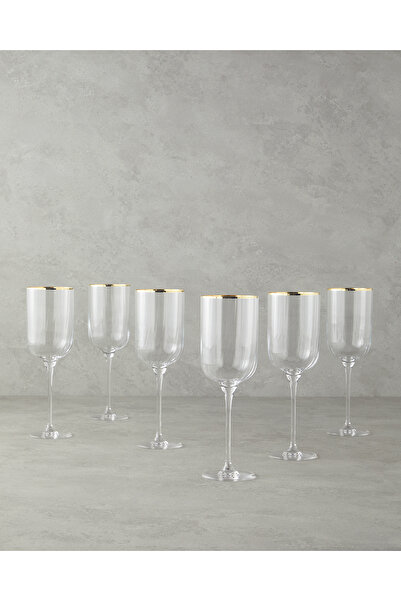 English Home Bridgette Cam 6'lı Kadeh 350 ml Gold