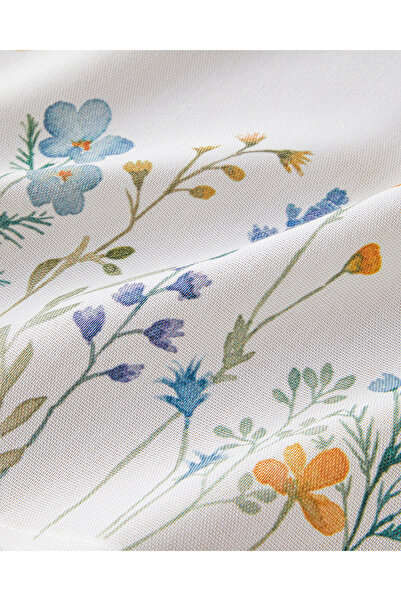 English Home Meadow Polyester Masa Örtüsü Beyaz - Mavi