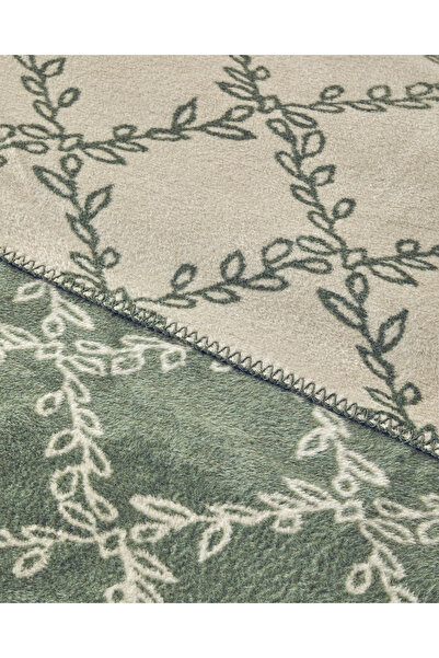 English Home Ivy trellis Pamuklu Çift Kişilik Battaniye Yeşil