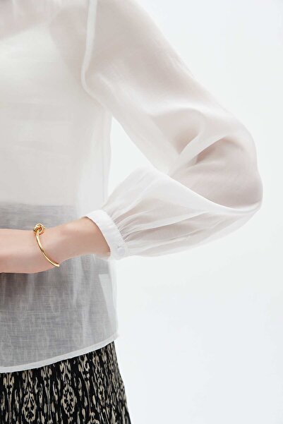 Nichii Long Sleeve Floral Collar Blouse