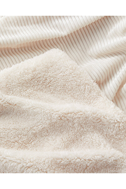 English Home Corduroy Çift Taraflı Polar Tv Battaniye 120x160 cm Krem
