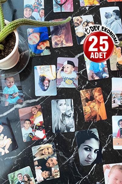 CiciMagnet 25 Adet Resimli Ve Fotoğraflı Kişiye Özel Magnet Buzdolabı Için (8X6 CM)