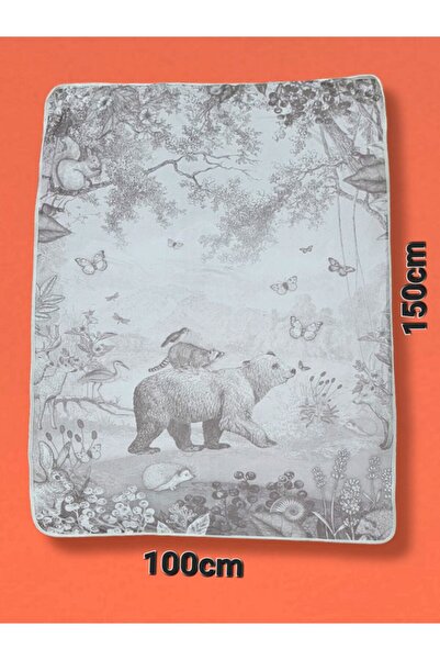 PAMUK HANIM بطانية قطن 100% بطبقة مزدوجة للأولاد والبنات مقاس كبير 100x150 سم