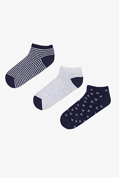 Penti Мъжки триъгълни чорапи до глезена, чифт от 3 многоцветни