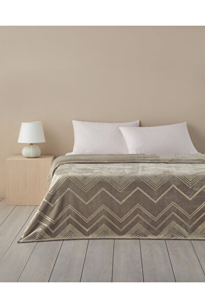 English Home Pătură dublă supersoft imprimată cu folie splendidă 200x220 cm Bej