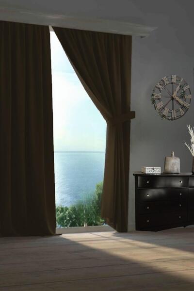 GOCCIA Blackout Karartma Tek Kanat Fon Perde Acı Kahve