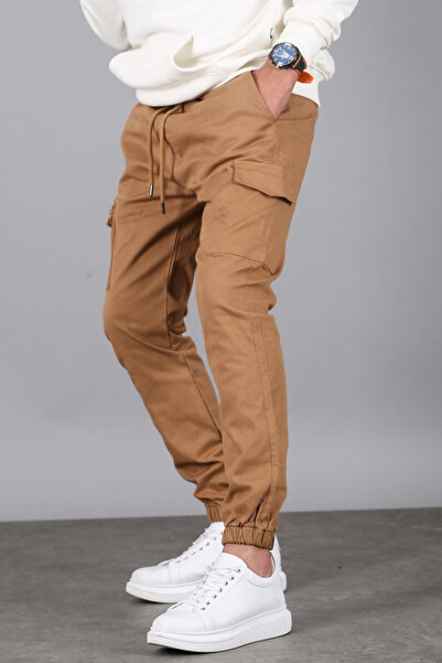 SERAZAT Men's Cotton Lycra Cargo Pocket Trousers Side Pocket Pants