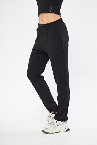 Lesa Wear Αθλητικό παντελόνι με ψηλή μέση και φαρδύ πόδι επένδυση fleece ελαστικό ύφασμα