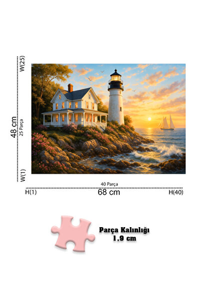 Neverland 1000 Parça Puzzle - Lighthouse Sunset (Deniz Feneri Günbatımı)