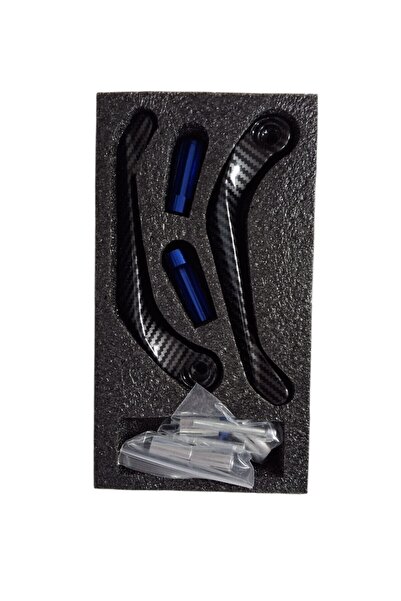 Csr Motosiklet Karbon Manet Koruma — Mavi (Karbon + Alüminyum, Evrensel Uyumlu)