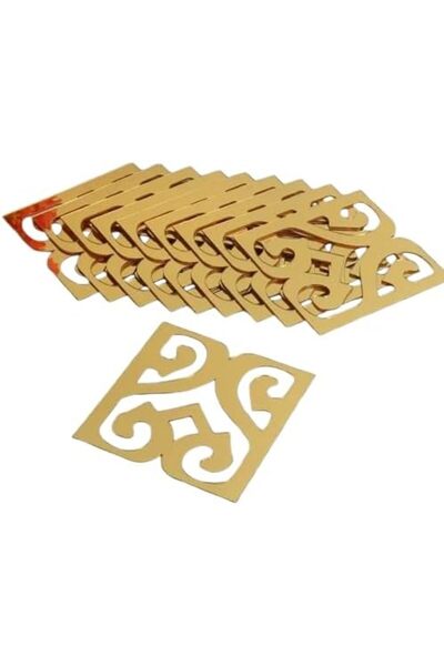 Slasa 10pcs Vintage Gold Acrylic Mirror Stickers – 10x10cm Self-Adhesive Remo...