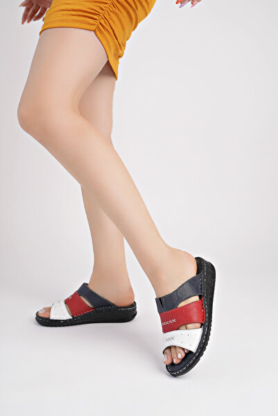 Deripabuc Genuine Leather Tommy Women's Leather Slippers Dp62-0213