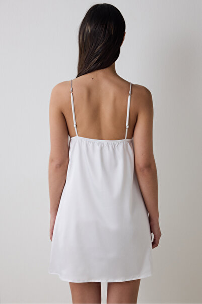 Penti Bridal Delicate Saten Kırık Beyaz Gecelik