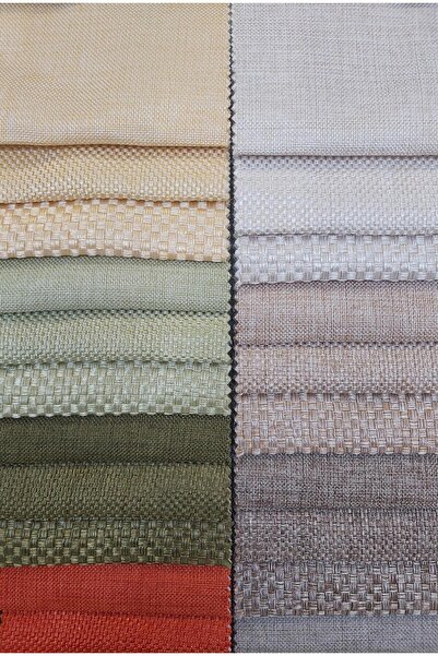 GOCCIA Hasır Dokulu Lüks Fon Perde Pilesiz Tek Kanat Kiremit