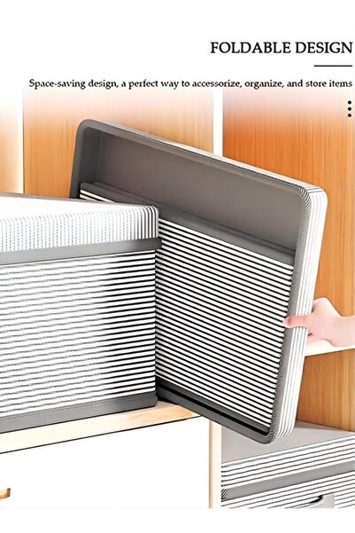 DOMEET 3 Pcs Closet Storage Box with Lid, Stackable Wardrobe Clothes Organizer, Foldable (18L)