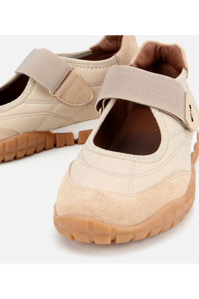 Hotiç Kadın Süet Deri Bej Rahat Tabanlı Comfort Ayakkabı