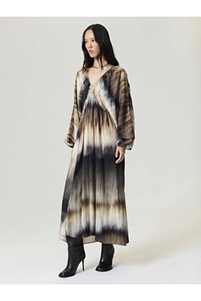 Nocturne Batik Desenli Maxi Elbise
