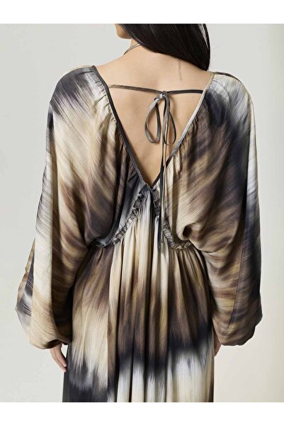 Nocturne Batik Desenli Maxi Elbise